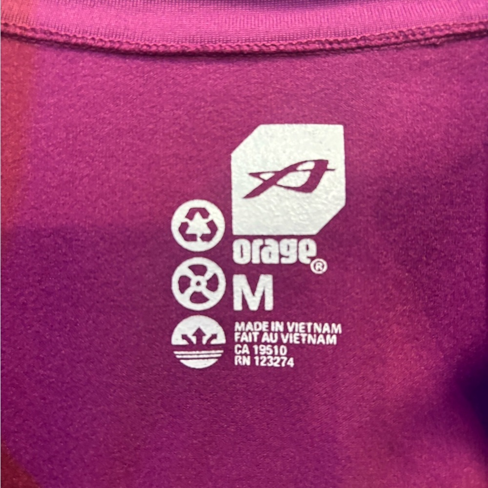Orage Women’s Fuchsia Quarter Zip Up Long Sleeve Top Size M - Picture 4 of 10